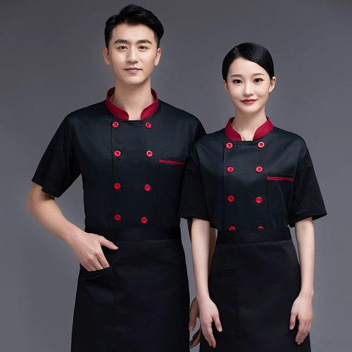 Шеф-повар Работая одежда летняя ледяная шелк