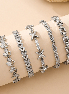 欧美时尚百搭ins轻奢风满钻手链