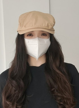休闲棉麻前进帽女大头围夏季显脸小画家帽子英伦风复古鸭舌贝雷帽