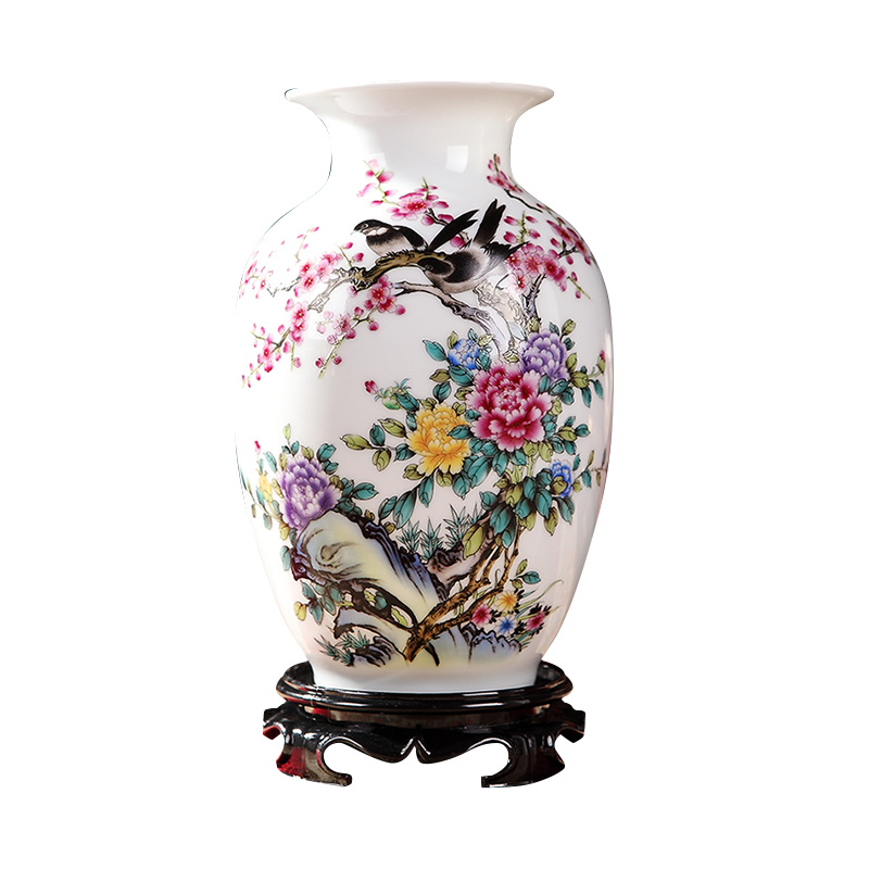  景德鎮陶瓷器中式花瓶擺件客廳插花干花現代家居裝飾小工藝品擺設