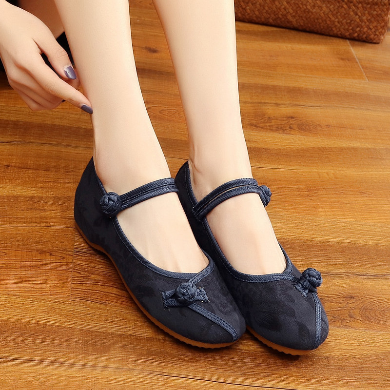 2025款素色女百搭布鞋牛筋软底妈妈日常春秋圆头浅口盘扣低跟单鞋,淘宝优惠券,粉丝福利购,淘宝优惠卷