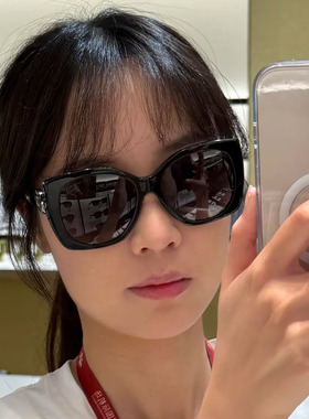 小香风格珐琅爱心墨镜蝶形太阳镜