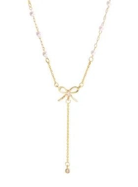 蝴蝶结超仙项链锁骨链设计感网红女小众高级时尚气质流苏ins钛钢