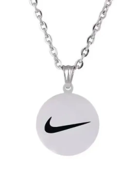 原宿ins打钩潮酷吊坠项链个性圆牌街头嘻哈潮牌欧美简单男女