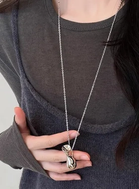 长款毛衣链女项链个性编织包包ins金属颈链时尚百搭韩国小众