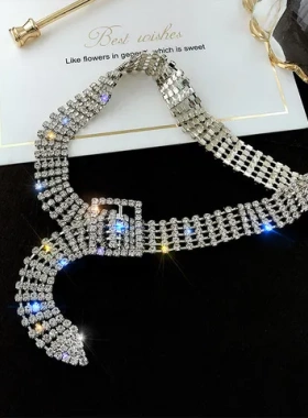 锁骨链颈带日韩满钻短款女饰品性感项链脖子项圈女网红choker欧美