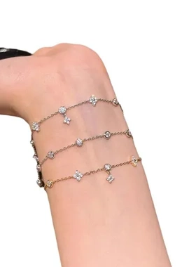 手饰手链设计高级感璀璨法式小众女新款轻奢四叶草锆石送星星百搭