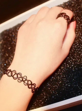 镂空项链精致鱼线手链项圈纹身百搭编织混搭弹力戒指饰欧美