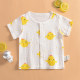 儿童夏季超薄柔软吸汗宝宝纱布短袖开衫上衣婴幼儿家居睡衣空调衣