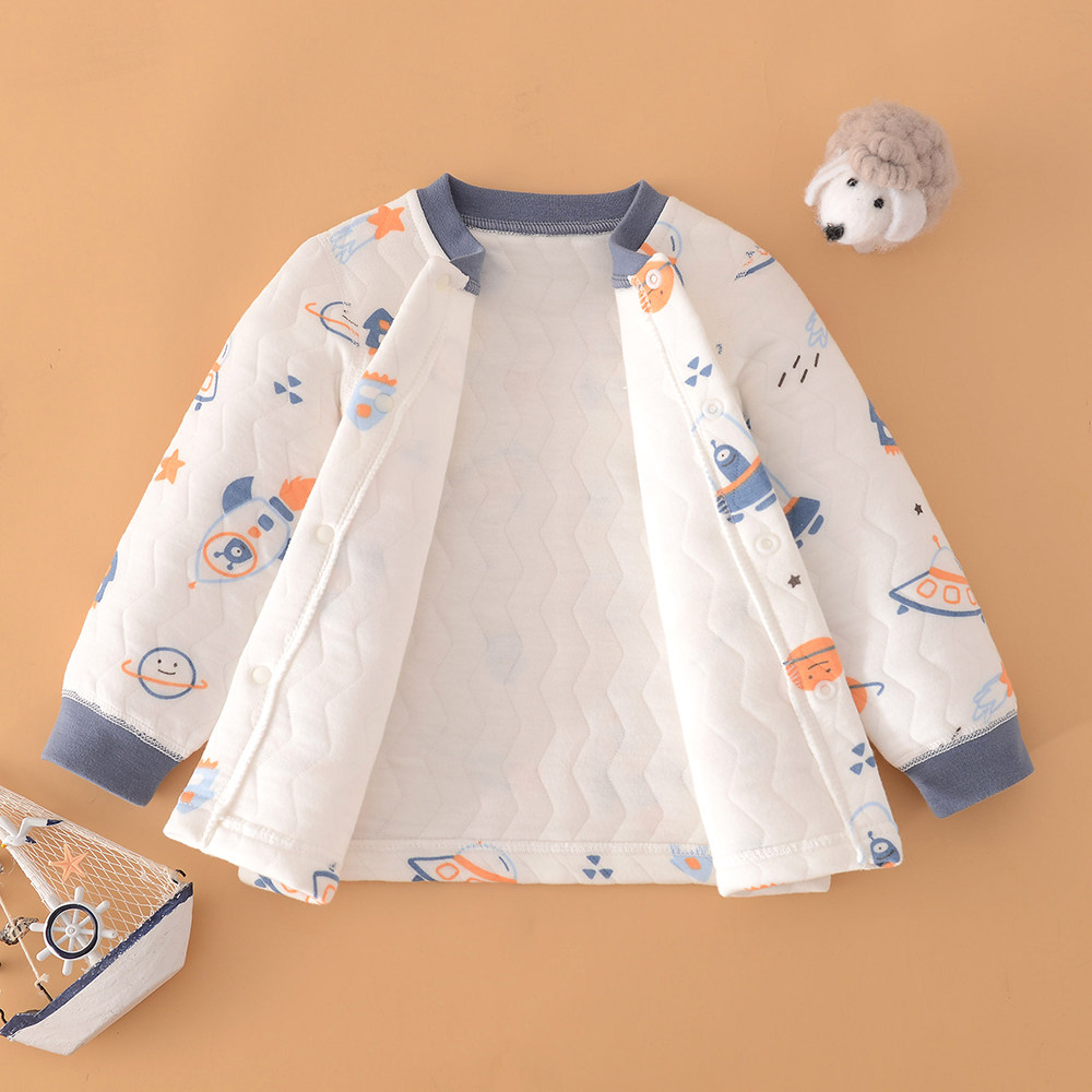 男童冬季空气棉保暖上衣宝宝家居开衫睡衣女童无骨三层保暖小外套,淘宝优惠券,粉丝福利购,淘宝优惠卷