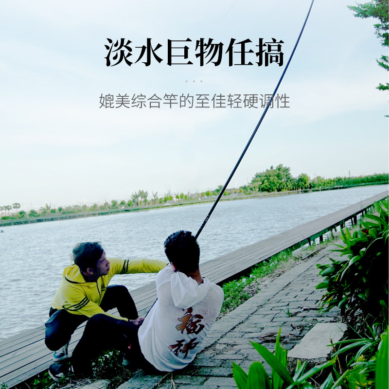 本汀隼鲢鳙鱼竿 品牌轻量大物竿超轻超硬专用手竿巨物19调台钓竿