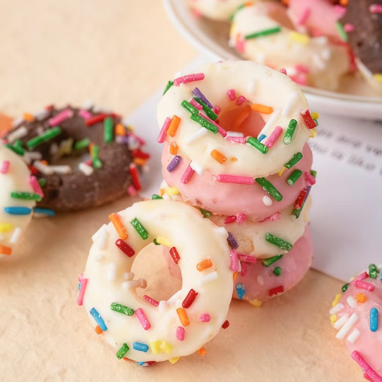 红巧克力甜甜圈蛋糕装饰摆件冰淇淋绵绵冰刨冰小料生日甜品烘焙,淘宝优惠券,粉丝福利购,淘宝优惠卷