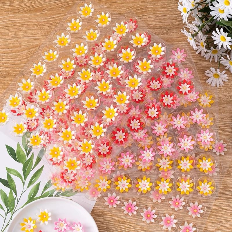 代可可脂巧克力小花蛋糕装饰烘焙装饰用品立体可食用糖化雏菊插件,淘宝优惠券,粉丝福利购,淘宝优惠卷