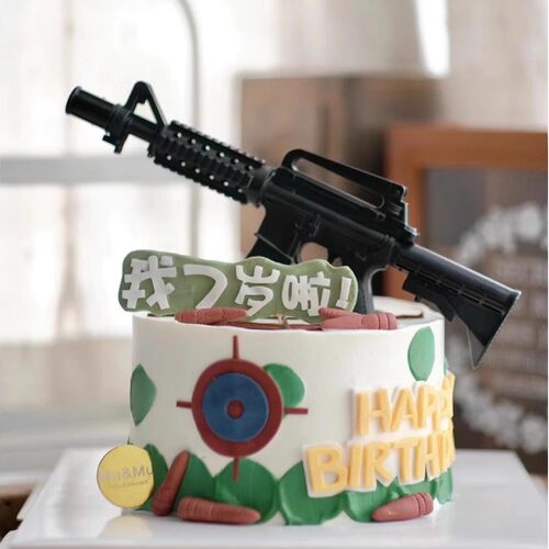 和平精英吃鸡蛋糕装饰特种兵机枪坦克飞机火箭炮弹车男孩生日摆件 - 图3