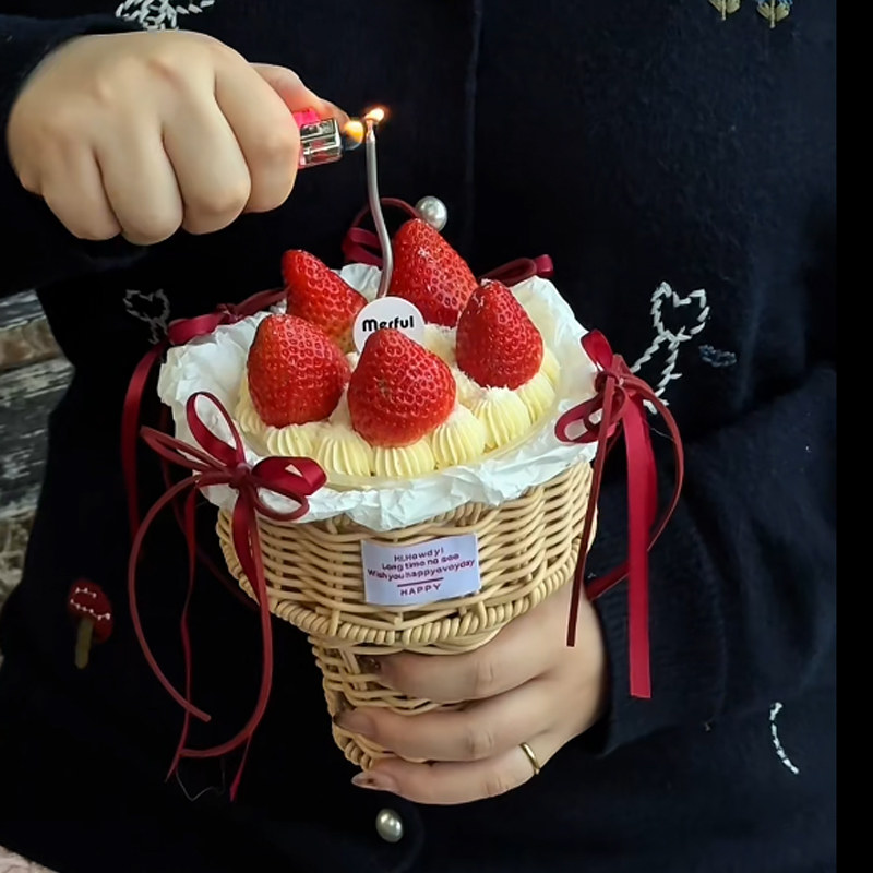 圣诞节草莓蛋糕盒冰淇淋编织篮蛋糕装饰慕斯球蝴蝶结丝带烘焙装扮,淘宝优惠券,粉丝福利购,淘宝优惠卷