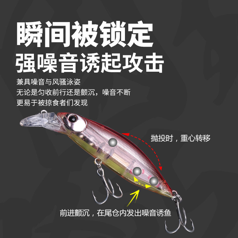 国王路亚 鬼魅之步颤沉噪音铅笔鬼步远投重心转移沉水翘嘴鲈鱼饵,淘宝优惠券,粉丝福利购,淘宝优惠卷