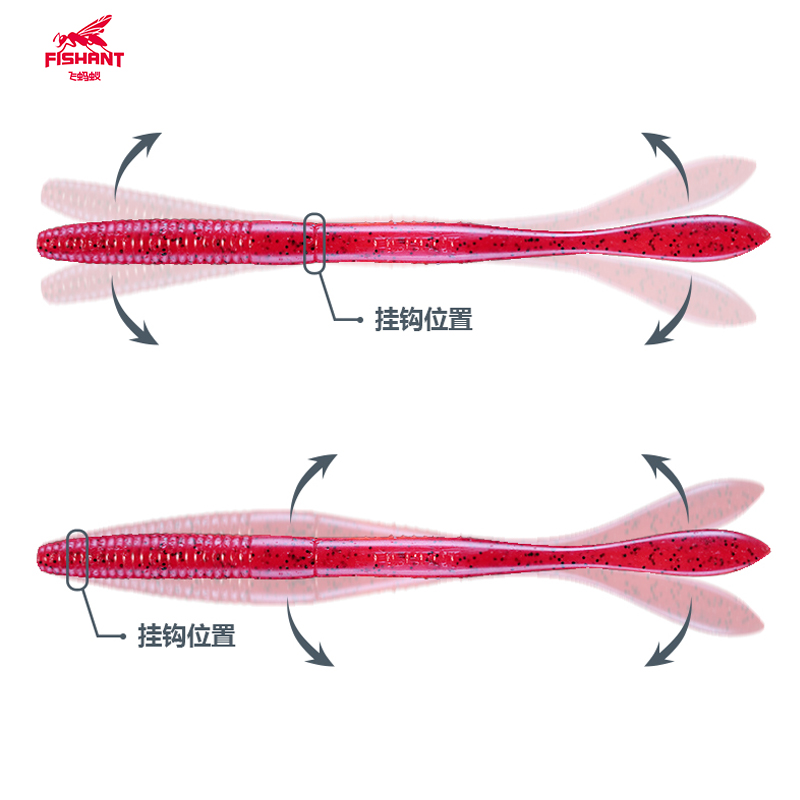 飞蚂蚁摆摆虫高比重加盐摆尾软饵面条虫野钓鲈鱼翘嘴黑坑路亚假饵 - 图1