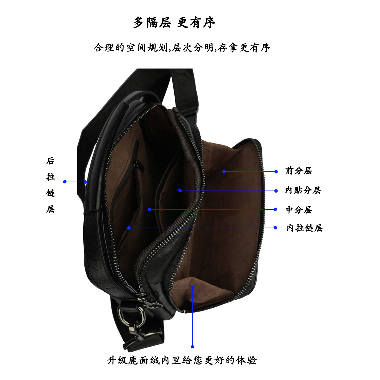 菲戈汉姆小众头层牛皮单背手抓纹牛皮斜挎包真皮商务手提包8525 - 图0