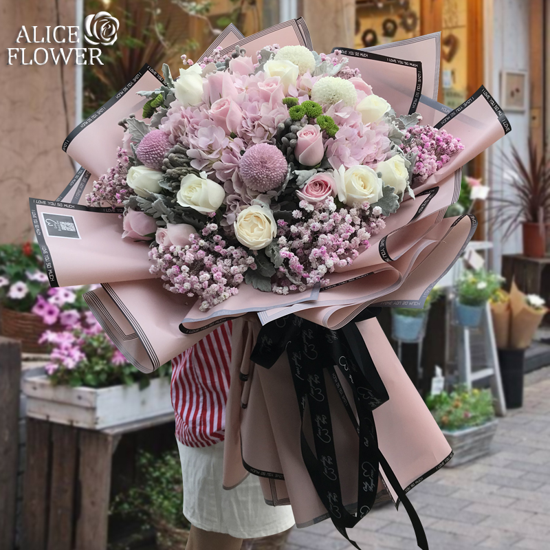 杭州鲜花速递同城玫瑰花郁金香芍药花束爱人女友生日订花店送上门-图2