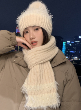 毛绒帽子围巾女款冬季保暖