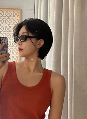 「关於」2024琥珀色墨镜gm新款otoo方形太阳眼镜ins欧美潮牌墨镜