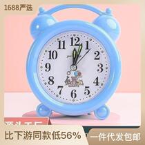 Custom candy color alarm clock child cartoon clock bedside brief mesh red little rowling desk seat clock jumping second no