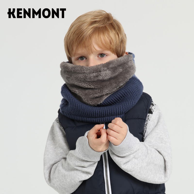 Kenmont卡蒙儿童围脖冬保暖脖套护脸可爱亲子围巾男女童羊绒脖套