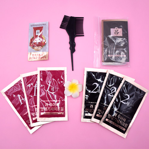 吕染发剂韩国染发膏炫彩遮盖白发黑褐棕色泡沫纯自己在家染不伤发 - 图1