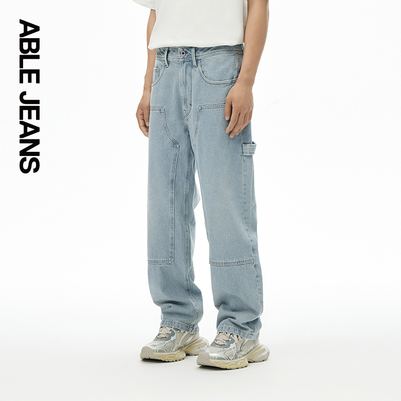 ABLE JEANS【木匠裤】男士复古潮流工装木匠牛仔裤801441 - 图0