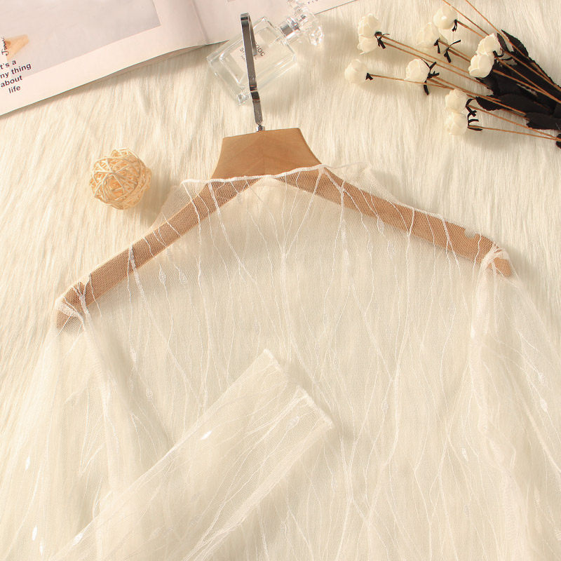 大码胖mm高领蕾丝打底衫女秋冬镂空内搭纱衣洋气内衬长袖网纱上衣,淘宝优惠券,粉丝福利购,淘宝优惠卷