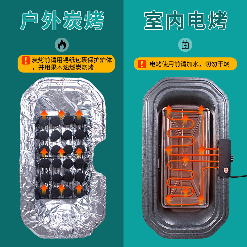 电家用室内无烟烤串机烤肉小电烤盘 千尚户外烧烤炉/烤架