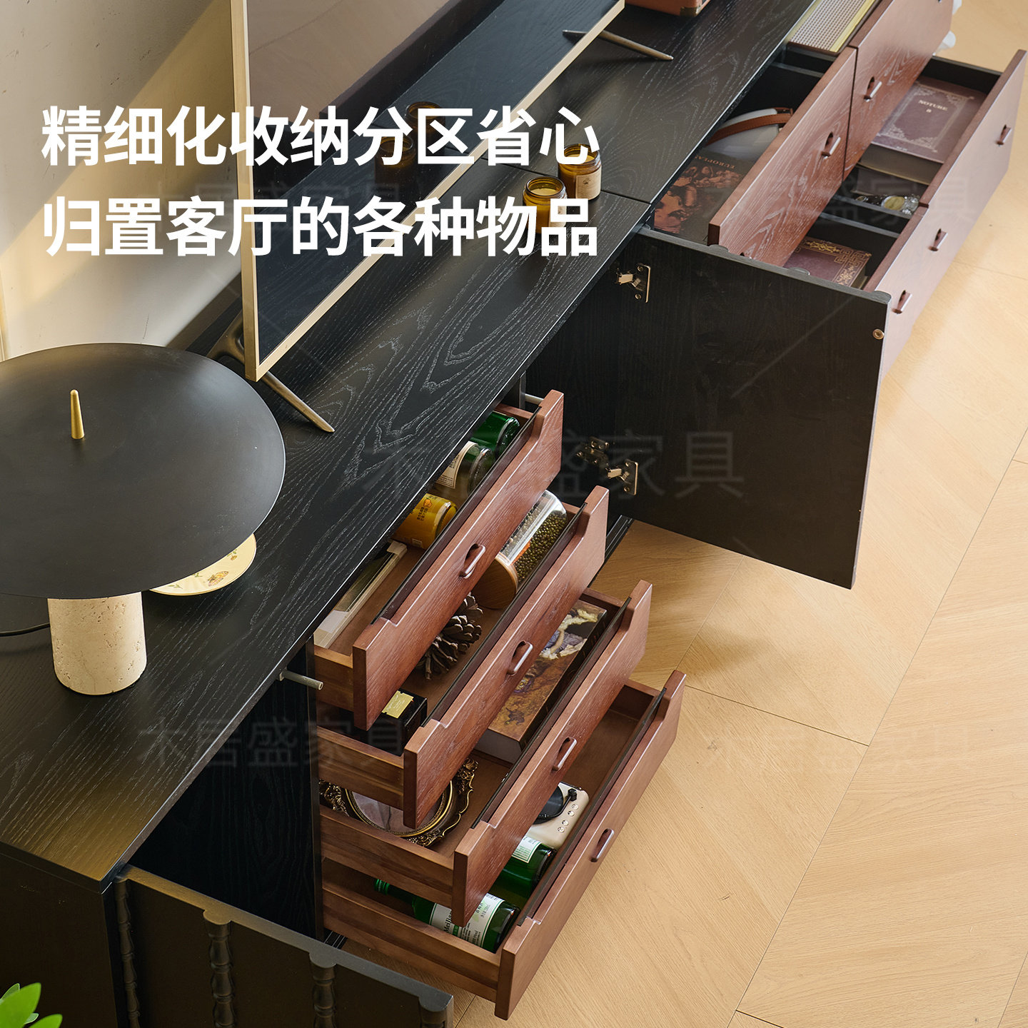 木居盛法式实木中古风落地电视机柜模块柜自由组合客厅展示储物柜,淘宝优惠券,粉丝福利购,淘宝优惠卷