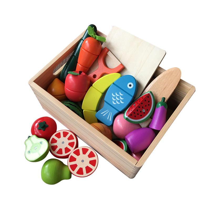 儿童礼物木制磁性水果蔬菜切切看3456岁小男女孩过扮家家厨房玩具