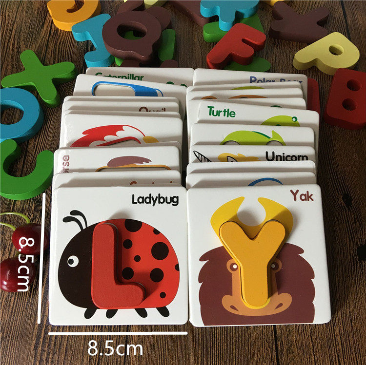 1234岁宝宝早教动物认知字母数字卡片撕不烂木头益智儿童拼图玩具,淘宝优惠券,粉丝福利购,淘宝优惠卷