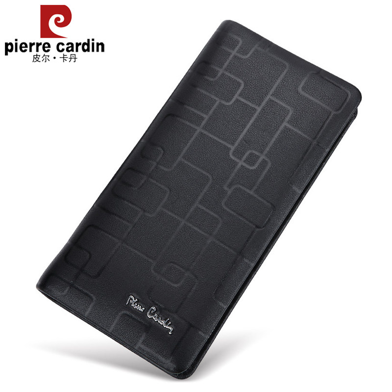 皮尔卡丹男休闲长款拉链钱包 麦带箱包钱包