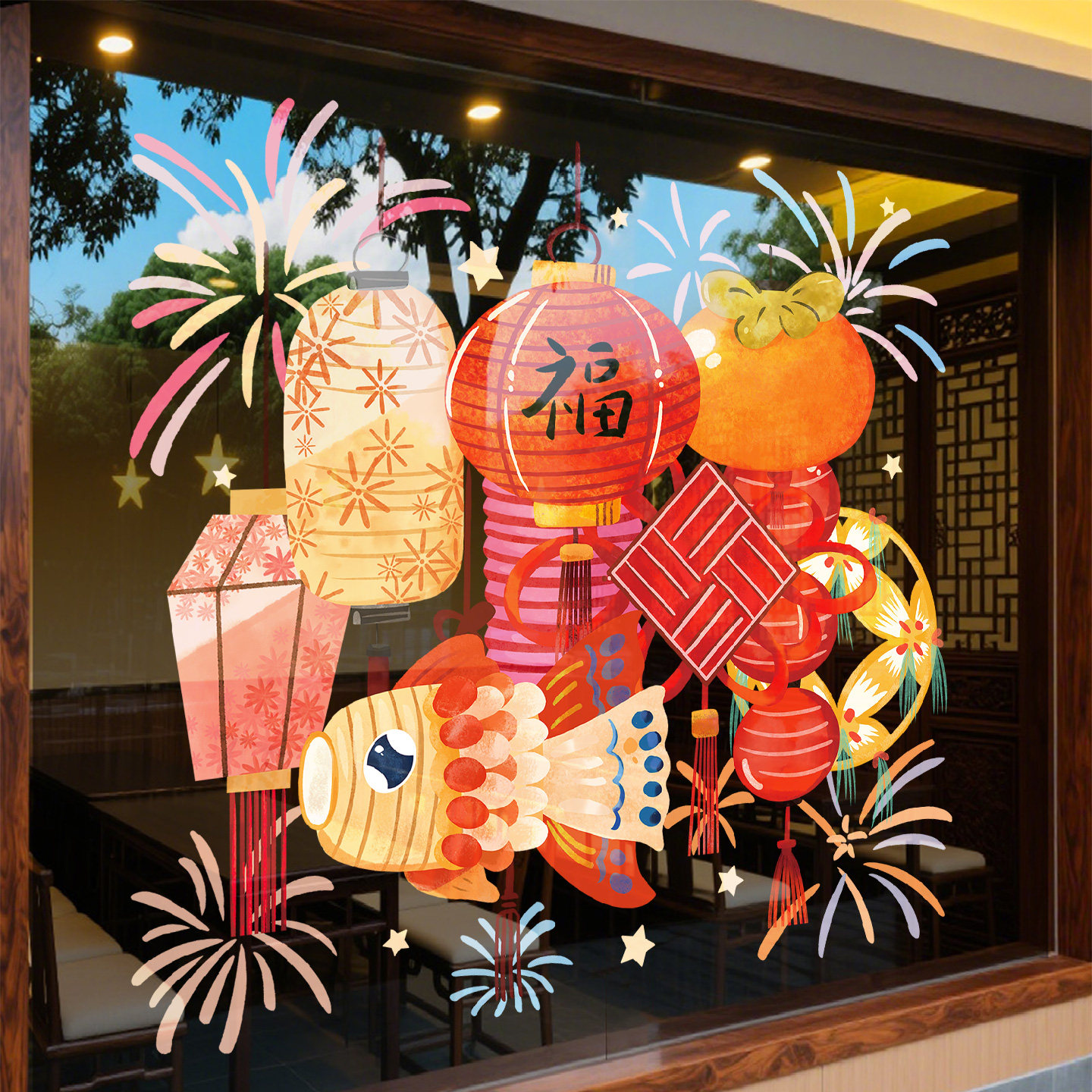 过年氛围布置福袋玻璃门贴纸2026马年新年装饰商店饭店春节静电贴,淘宝优惠券,粉丝福利购,淘宝优惠卷