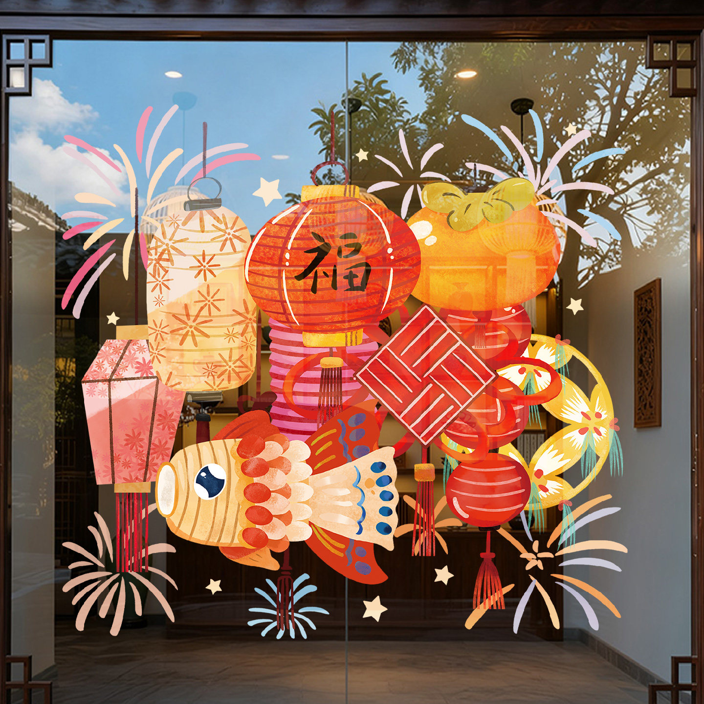 过年氛围布置福袋玻璃门贴纸2026马年新年装饰商店饭店春节静电贴,淘宝优惠券,粉丝福利购,淘宝优惠卷