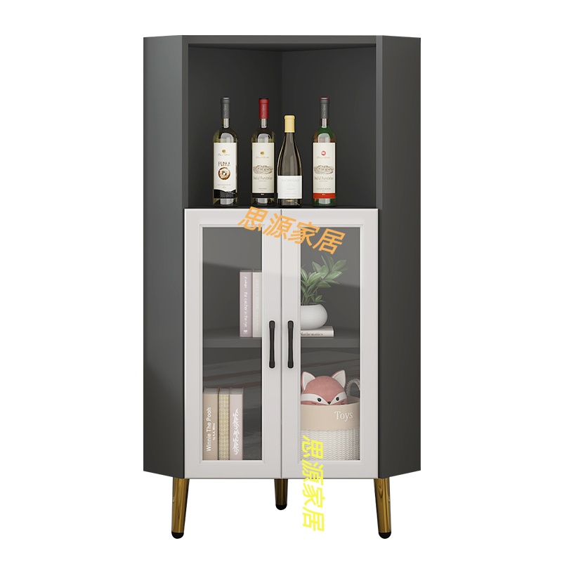Solid wood ecological board glass door living room triangle cabinet corner cabinet bedroom corner cabinet dining room corner cabinet bookcase wine cabinet