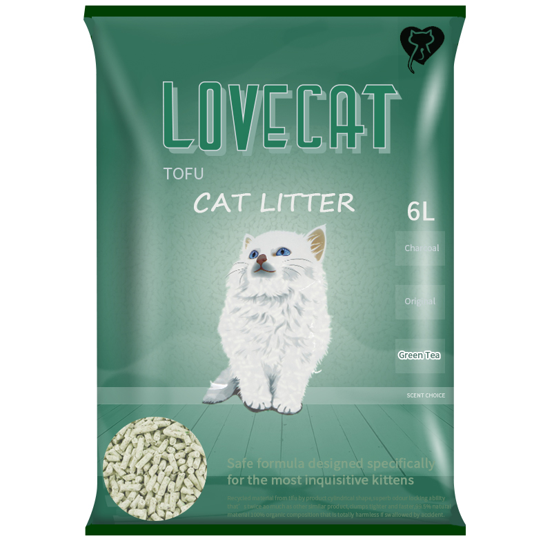 Love爱宠爱猫cat绿茶猫砂6包*6L豆腐猫沙10公斤20斤除臭低尘猫沙-图3