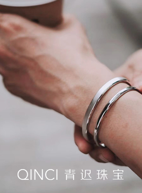 男士纯银轻奢小众精致手镯