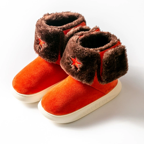 Тапочки на платформе, зимняя модная флисовая удерживающая тепло обувь для влюбленных