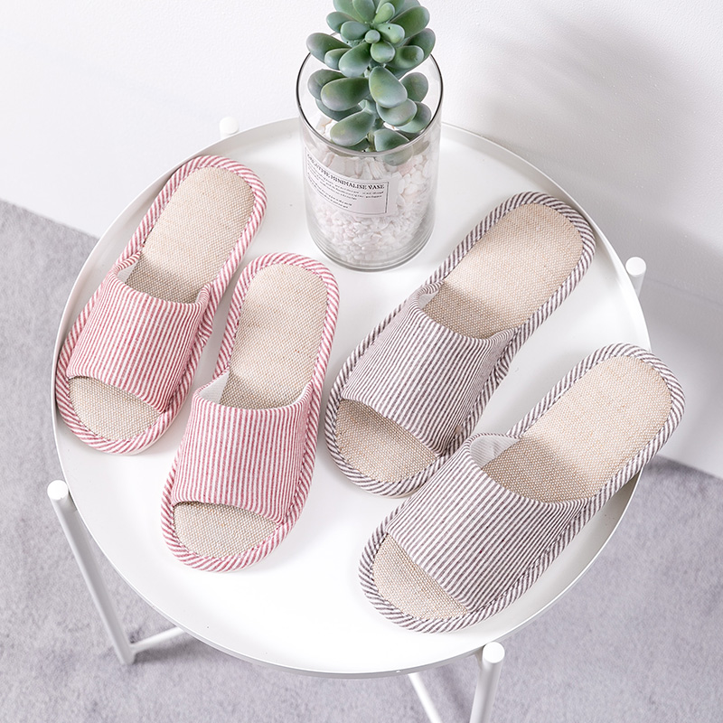 tzldn旗舰店买一送一亚麻拖鞋女夏天居家用防滑四季地板室内静音家居男春夏季1