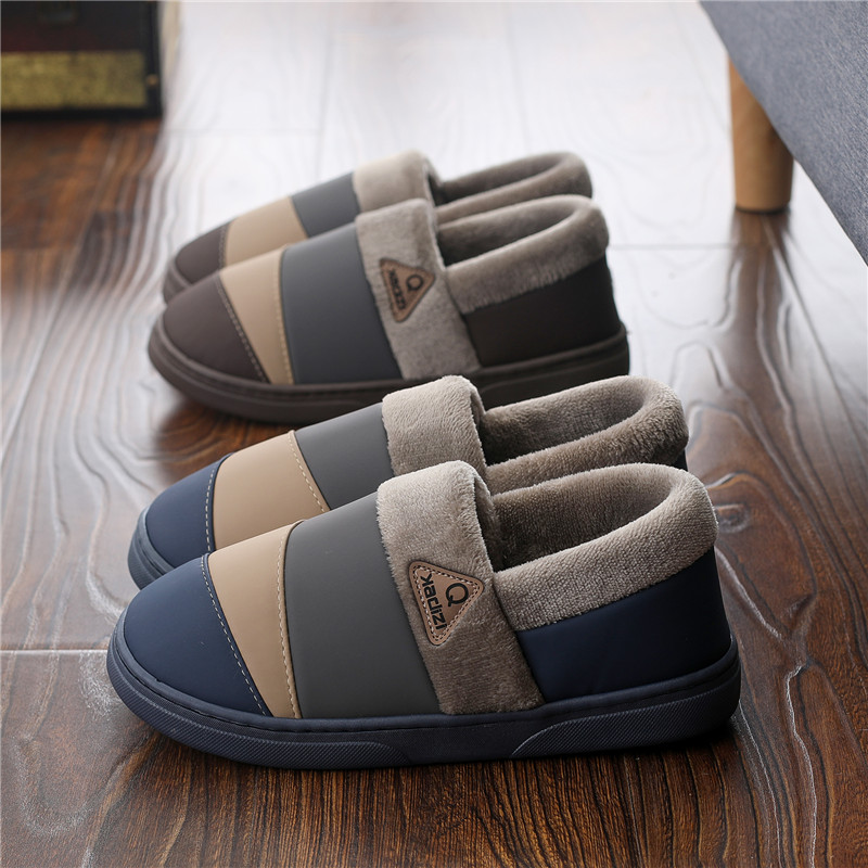 tzldn旗舰店特大码男士棉拖鞋秋冬季46保暖家居47防滑居家用包跟加绒毛棉鞋男1
