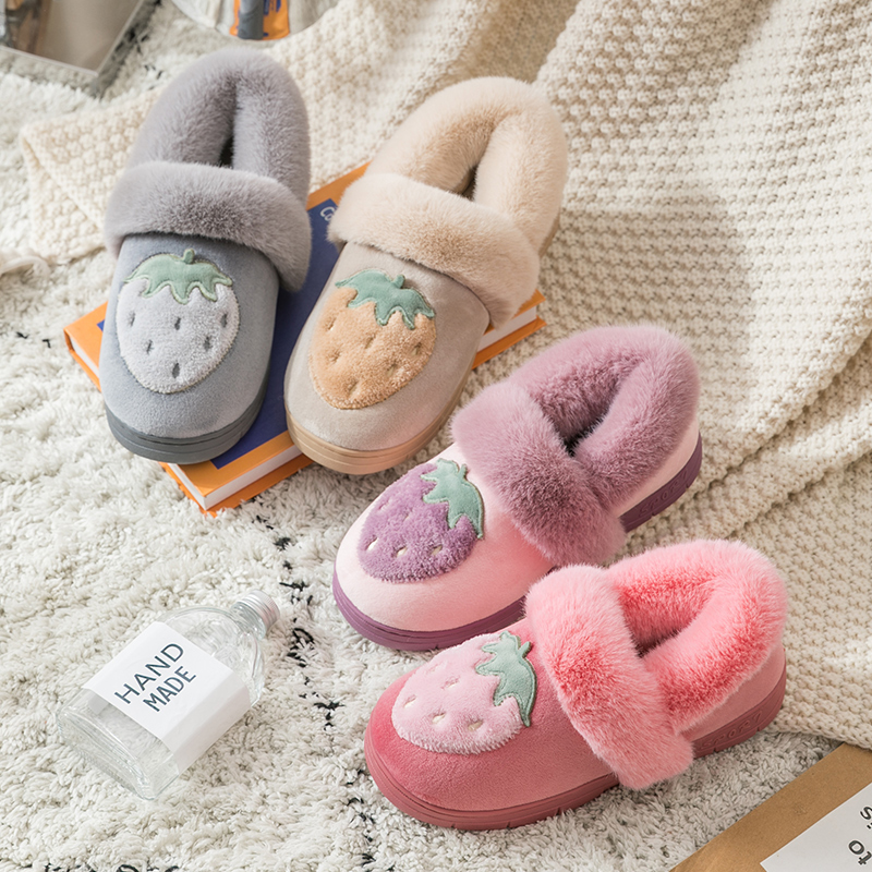 tzldn旗舰店棉拖鞋女秋冬季包跟保暖鞋可爱毛毛绒家居厚底棉鞋女士月子鞋冬天1