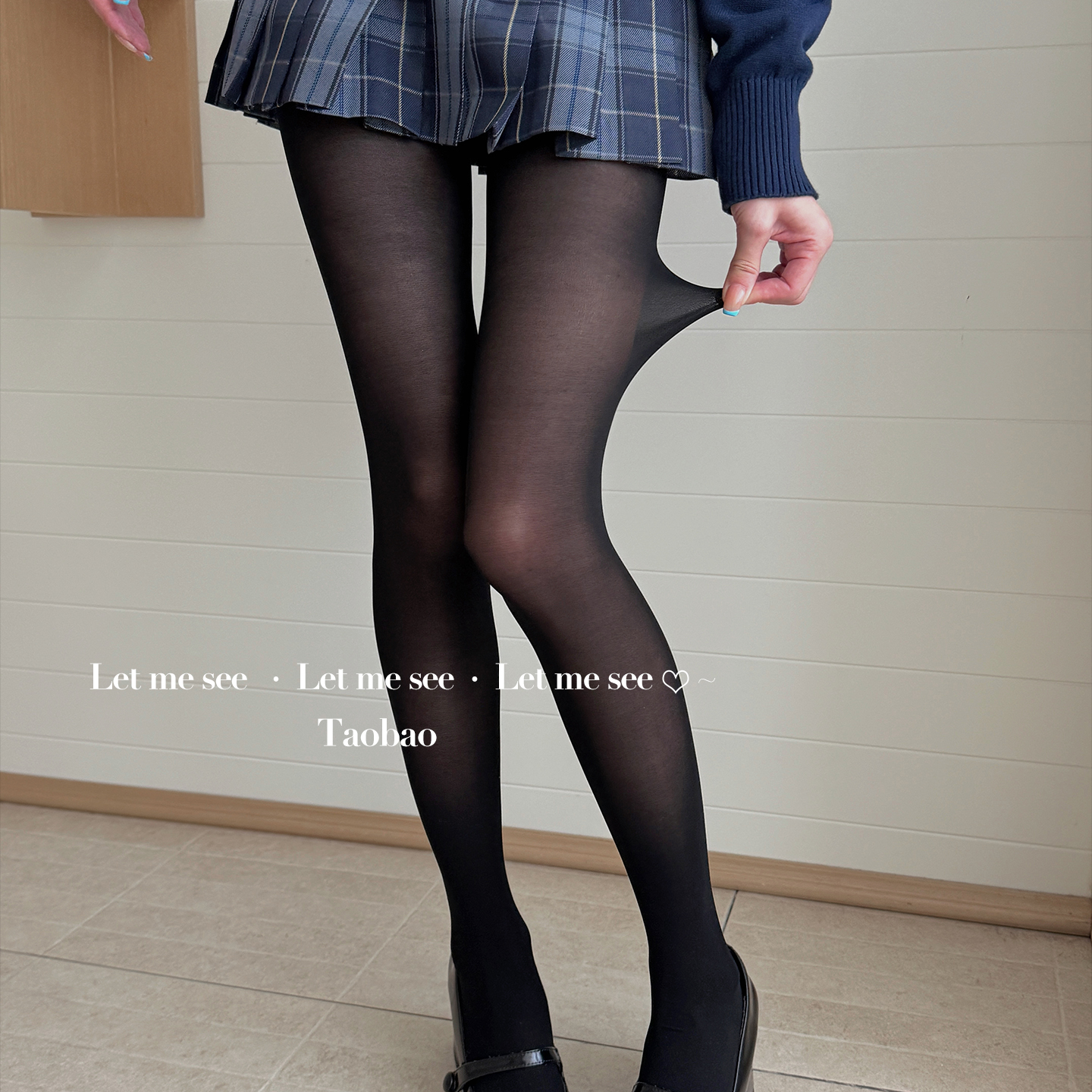 LET ME SEE 日系jk白色连裤袜 奶皮质感微透薄打底丝袜天鹅绒女袜 - 图3