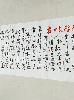 王忠华手写创意书法 满江红 赤壁怀古 办公室客厅茶室书房字画