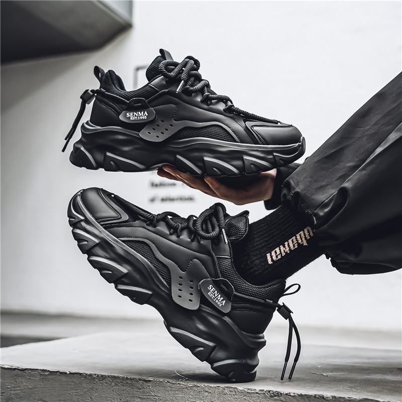 森马老爹鞋男2025新款夏季透气高级感青少年厚底增高休闲运动鞋子 - 图1