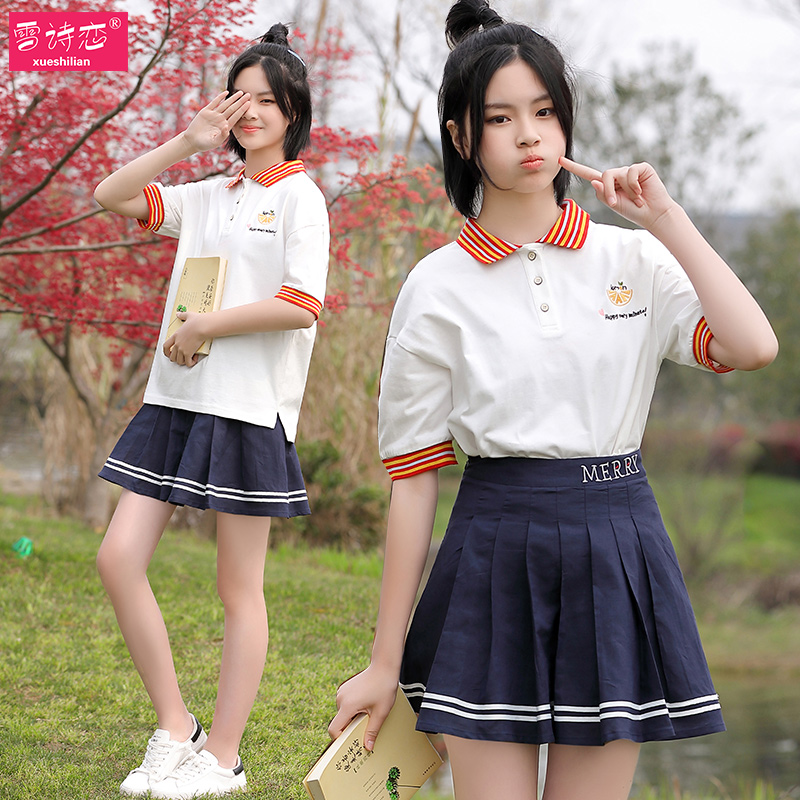 雪诗恋中学生polo衫女短袖t恤19夏翻领初中生宽松上衣保罗衫 忆美时尚 雪诗恋中学生polo衫女短袖t恤19夏翻领初中生宽松上衣保罗衫 忆美时尚