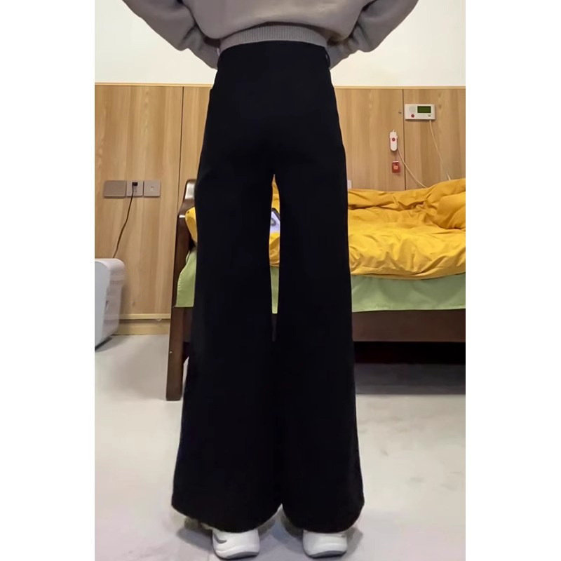 秋冬款黑色牛仔裤女加绒加厚新款高腰宽松不贴腿喇叭拖地显瘦长裤,淘宝优惠券,粉丝福利购,淘宝优惠卷