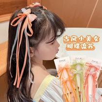 Butterfly knot ancient wind floating with hair adorned with super fairy hair clip fresh sweet and beautiful performance headwear Chinese style handmade card